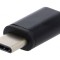 Adaptor USB 2.0 Micro USB B și USB C Negru