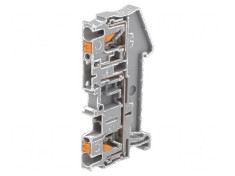 Term. &icirc;mbinare de șine 0,14-4mm&sup2;, 1 pistă, 2 borne, gri TS35