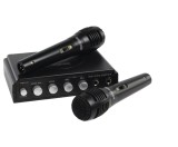 Mixer Karaoke Konig cu 2 Microfoane, Negru, Adaptor AC, Cablu A/V, Adaptor SCART/Chinch, 2 Intrari Microfon, RCA