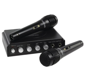 Mixer karaoke cu 2 microfoane negru Konig foto