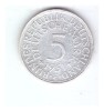 Moneda Germania 5 mark/marci 1951 F, stare buna, curata, Europa, Argint