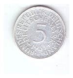 Moneda Germania 5 mark/marci 1951 F, stare buna, curata