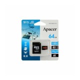 Card microSDXC UHS-I U3 V30 A2 Apacer 64GB R100 cu adaptor SD