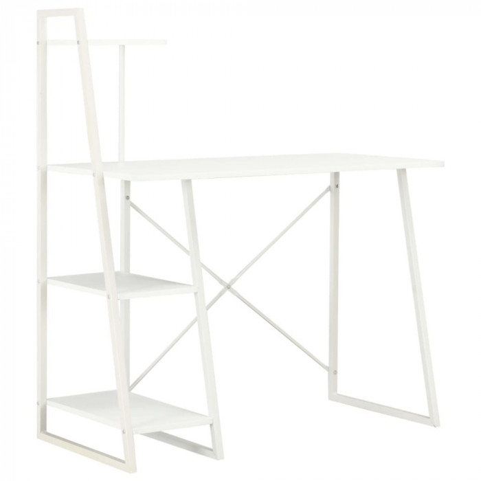 vidaXL Birou cu rafturi, alb, 102 x 50 x 117 cm 20282