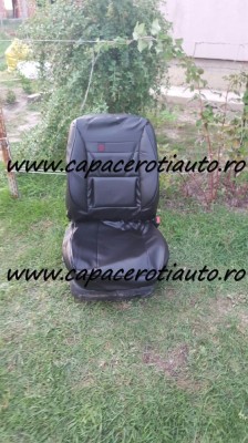 Huse scaune imitatie piele negru complet foto