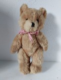 Urs, Ursulet, jucarie veche vintage de plus tip blanita mohair, ochi de sticla, anii 60, 26cm, articulat
