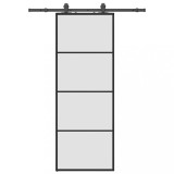 Usa glisanta cu set de feronerie neagra 76x205 cm Sticla ESG