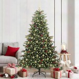VidaXL Brad de Crăciun artificial Verde 210 cm PVC și metal și plastic 3395563