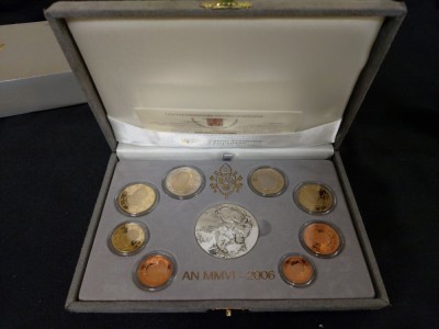Vatican PROOF 2006 - Set complet de 1 cent la 2 euro + medalie de argint foto