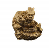 Statueta feng shui dragon pe turn din monede din rasina - 4cm, Stonemania Bijou