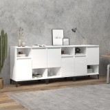 VidaXL Servante, 3 buc, alb extralucios, 60x35x70 cm, lemn prelucrat
