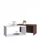 Masuta Cafea Felica, Nuc/Alb, 70x42x35 cm, Modulara, Living, PAL
