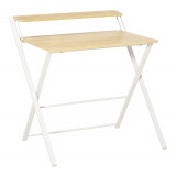 HOMCOM Birou Pliabil cu Rafturi, Spațiu de Lucru Optimizat, din PAL, 81.5x70x84cm, Ideal pentru Acasă sau Birou | Aosom Romania