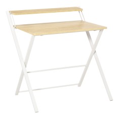 HOMCOM Birou Pliabil cu Rafturi, Spațiu de Lucru Optimizat, din PAL, 81.5x70x84cm, Ideal pentru Acasă sau Birou | Aosom Romania
