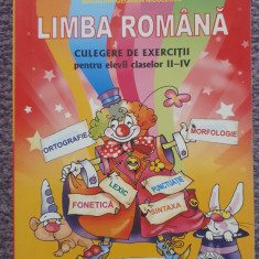 Limba Romana culegere de exercitii. clasele II-IV, 266 pagini, stare f buna