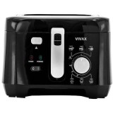 Friteuza Vivax DF-1800B, Putere 1800W, Capacitate 2, 5 Kg, termostat variabil, maner multifunctional, Negru