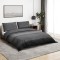 vidaXL Set cu husă de pilotă, gri &icirc;nchis, 155x220 cm, bumbac 136485
