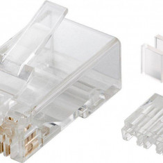 Mufa retea RJ45 8P8C Cat6A neecranat contacte aurite 50u Goobay