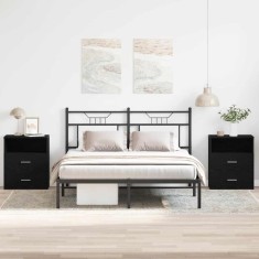vidaXL Noptieră 2 buc Negru Stejar 50x32x60cm Lemn prelucrat