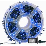 Instalatie de Craciun FOXMAG24, 500 leduri 50m lungime de Tip Rola, interior/exterior, albastru