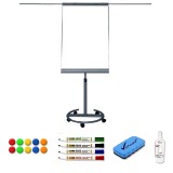 Pachet Flipchart magnetic mobil cu brate 70&amp;#215;100 cm, cu accesorii incluse, VISUAL