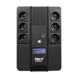 UPS TSY Power, 600VA/360W, LCD, line interactive, 6 x Schuko TSY-D-0K6-LCD