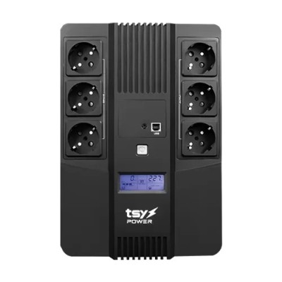 UPS TSY Power, 600VA/360W, LCD, line interactive, 6 x Schuko TSY-D-0K6-LCD foto