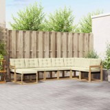 vidaXL Set Canapele Exterior 8 Piese Lemn Acacia Alb Crem Rezistent Intemperii Confortabil Gradina Mobila