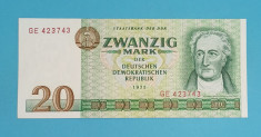 Germania RDG 20 Mark 1975 &amp;#039;Goethe&amp;#039; UNC serie: GE423743 foto