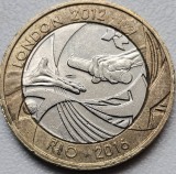 2 pounds 2012 Marea Britanie, Olympic Games Handover to Rio, km#1244, tiraj 845.000 ex., Europa