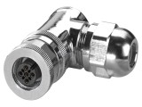 Conector mufă M12, 5 pini, 48V, &icirc;n unghi, IP67