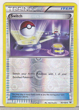 bnk crc Cartonas Pokemon 2015 Trainer Switch holo 91/108 foto