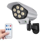 Proiector solar LED cu telecomandă și senzor de mișcare, 18x8x12 cm, alb, CMCLASS