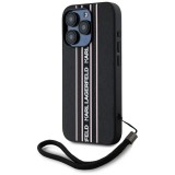 Husa originala iPhone 15 Pro Karl Lagerfeld Saffiano Athleisure Stripes Cord, roz, KLHCP15LPAMSCNSP