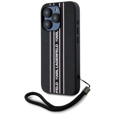 Husa originala iPhone 15 Pro Max Karl Lagerfeld Saffiano Athleisure Stripes Cord, roz, KLHCP15XPAMSCNSP foto