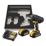 Cheie de impact de 1 2 , cuplu mare, cu motor fara perii, XR de 18 V - 2 X POWERSTACK 5 AH, Clasa G