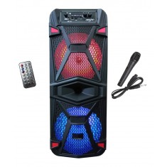 Boxa portabila elSales ELS-2801 cu Bluetooth, USB, Card SD, microfon, telecomanda, lumini LED, negru