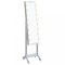 Oglinda de sine statatoare cu LED, alb, 34x37x146 cm