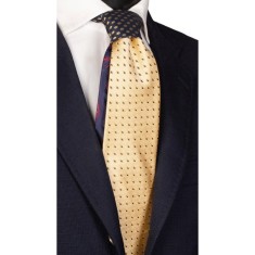 Cravată din mătase cu nod &icirc;n contrast N2632 - model unicat