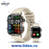 Ceas inteligent sportiv, GPS, autonomie lunga, ecran HD de 1,96", rezistent la apa 3ATM, anti-zgarieturi si anti-cadere, moduri sportive, apeluri, pen