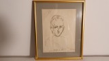 Grafica de exceptie, raritate,TABLOU portret, autor maestrul Traian Bradean