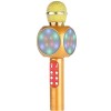 Microfon karaoke copii Pro 9, Radio FM, Bluetooth, Lumini RGB, Boxa Bluetooth, Gold