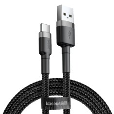 Cablu Baseus Cafule USB USB-C 2A 2m gri+negru