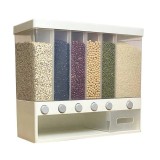 Set 6 dozator de cereale si fainoase cu buton, plastic, transparent