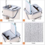 Set de curatenie flippy, mop si galeata, galeata 6 l, 2 rezerve microfibra incluse, design modern, pentru interior, material plastic, peri sintetici,