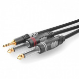 Cablu audio jack stereo 3.5mm la 2 x jack mono 6.35 T-T 6m, HBA-3S62-0600, HICON