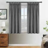 Cumpara ieftin Set 2 Draperii SemiOpace, 145 x 132 cm, Gri Inchis - CN