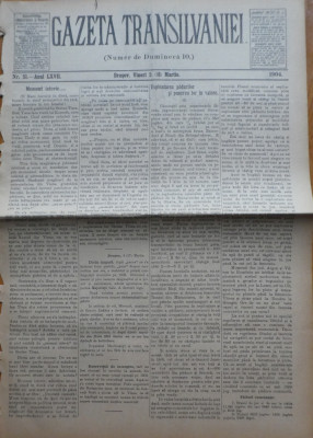 Gazeta Transilvaniei , Numer de Dumineca , Brasov , nr. 51 , 1904 foto