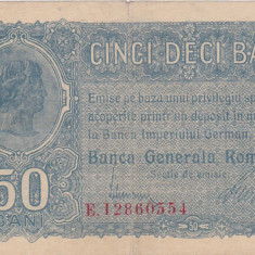 ROMANIA 50 BANI BGR 1917 aVF