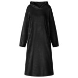 vidaXL Hanorac pătură Negru m Flanelă 42017165